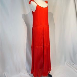 Orange Chiffon Maxi Dress